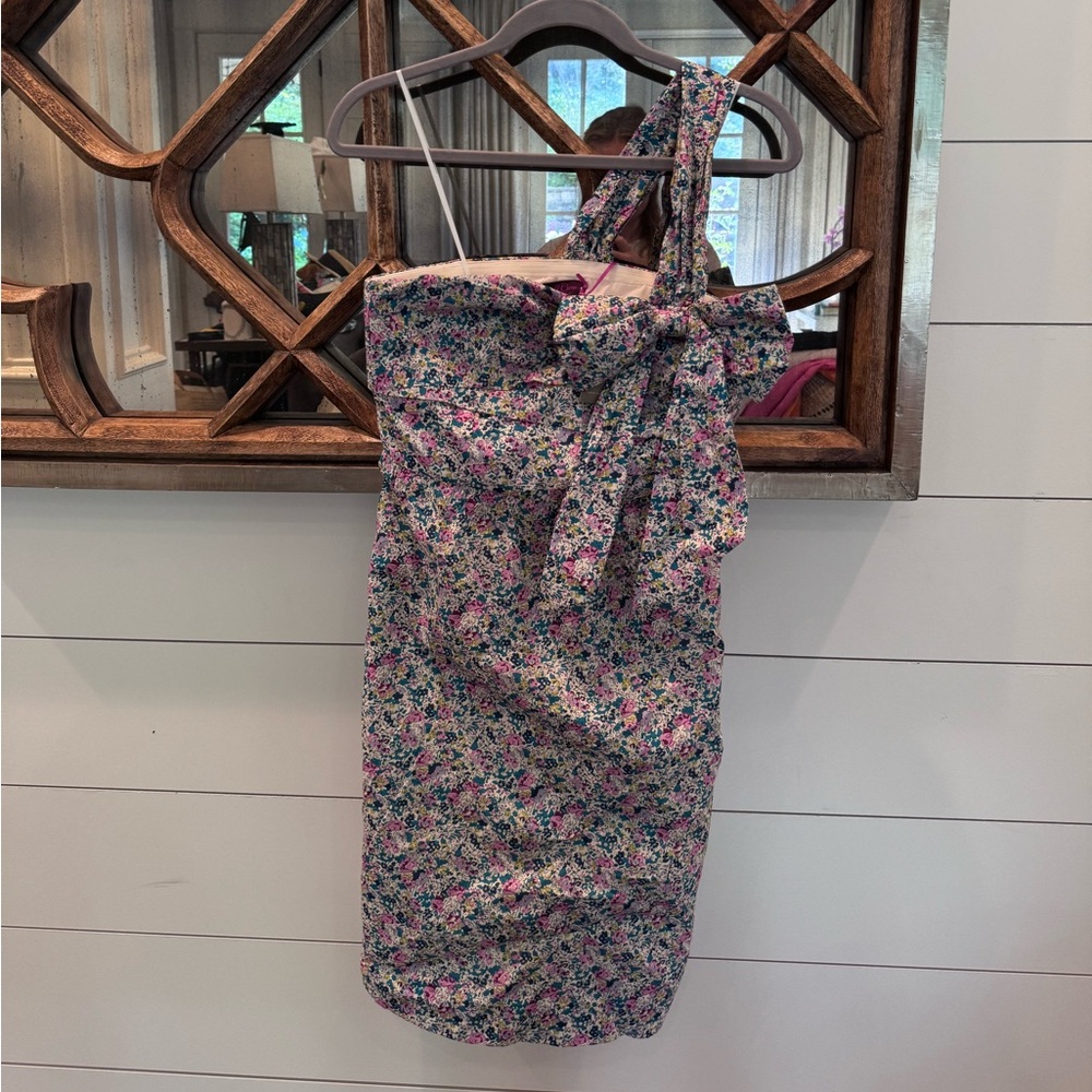 J. Crew Floral One-Shoulder Midi Dress